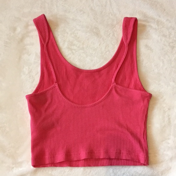 Topshop Pink Cropped Tank Top | Size 8 - Picture 3 of 5